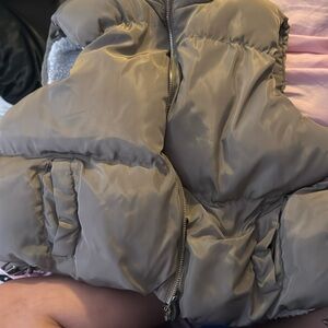 Rue21 Cozy White and Gray Sherpa Vest